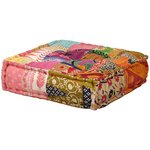 vidaXL Pouf modulaire à 2 places Patchwork Tissu