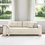 vidaXL Canapé avec coussin avec oreiller Beige 220 x 78 x 84 cm Lin