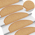 vidaXL Tapis d'escalier autocollants aspect sisal 15 Pièces 65x21x4 cm