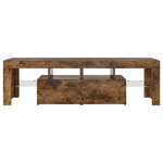 vidaXL Meuble TV avec lumières LED Chêne fumé 140x36 5x40 cm