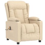 vidaXL Fauteuil de massage Crème Tissu