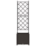vidaXL Bac à fleurs avec Treillis Marron 40 x 40 x 143 cm PP