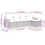 vidaXL Salon de jardin avec coussins 5 Pièces beige résine tressée