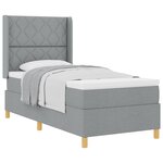 vidaXL Lit à ressorts avec matelas Gris clair 100 x 200 cm tissu