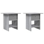 vidaXL Table de chevet 2 pc Gris Sonoma 41 x 40 x 45 cm