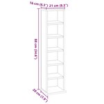 vidaXL Armoire à CD Gris béton 21x20x88 cm Bois d'ingénierie