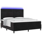 vidaXL Lit à ressort LED avec matelas Noir 180 x 200 cm tissu