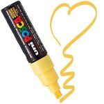 Marqueur Posca Jaune paille PC8K Pointe large biseautée