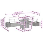 vidaXL Ensemble de canapé de jardin 7 Pièces Gris Poly rotin