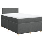 vidaXL Sommier à lattes de lit avec matelas Gris foncé 120x200cm Tissu