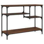 vidaXL Table console avec étagères chêne marron 100x35x75 cm