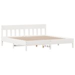 vidaXL Lit bibliothèque sans matelas blanc 200x200 cm bois pin massif