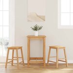 vidaXL Chaises de bar lot de 2 bois massif d'hévéa