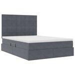 vidaXL Lit avec rangement et LED Gris foncé 140 x 190 cm Velours