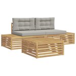 vidaXL 4 Pièces Ensemble de canapés d'extérieur Polyester Blanc