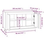 vidaXL Buffet blanc brillant 102x35x60 cm bois d'ingénierie