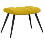 vidaXL Fauteuil relax avec tabouret en velours jaune moutarde
