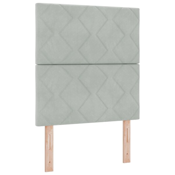 vidaXL Tête de Lit Design Blocs Diamant Gris Clair 80 cm Velours