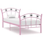 vidaXL Cadre de lit avec design de football Rose Métal 90x200 cm