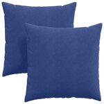 vidaXL Coussins de canapé 2 Pièces Bleu police 60 x 60 cm