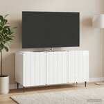 vidaXL Meuble TV Blanc brillant 99 x 34 5 x 52 cm Bois d'ingénierie