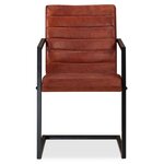 vidaXL Chaises à manger lot de 4 marron cuir véritable