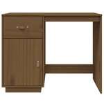 Bureau table poste de travail meuble d'ordinateur informatique étude miel 95 x 50 x 75 cm bois massif de pin brun 02_0023874