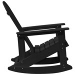 vidaXL Chaise berçante Adirondack noire  dimensions 73 5 x 92 x 90 cm en HDPE.