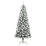 vidaXL Sapin de Noël artificiel à charnières avec neige floquée 240 cm