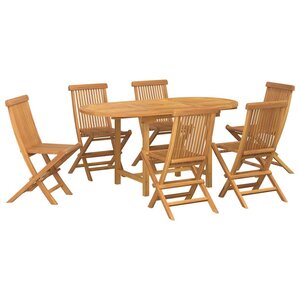 vidaXL Ensemble de salle à manger pour jardin 7 Pièces Marron