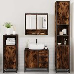 vidaXL Ensemble meubles salle de bain 4 Pièces chêne fumé bois ingénierie