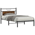 vidaXL Cadre de lit sans matelas chêne fumé 100x200 cm bois ingénierie
