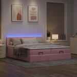 vidaXL Cadre de lit ottoman avec matelas rose 180x200 cm velours