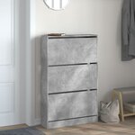vidaXL Armoire à chaussures gris béton 80x21x125 5cm bois d'ingénierie