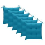 vidaXL Chaises de jardin 6 Pièces avec coussins Bois d'acacia solide