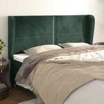 vidaXL Tête de lit avec oreilles Vert foncé 183x23x118/128 cm Velours