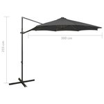 vidaXL Parasol déporté avec mât et lumières LED Anthracite 300 cm
