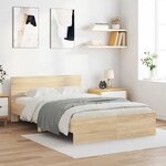 vidaXL Cadre de lit sans matelas chêne sonoma 135x190 cm