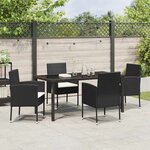 vidaXL Ensemble de salle à manger pour jardin 5 Pièces Noir Poly rotin