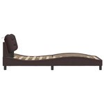vidaXL Cadre de lit avec LED sans matelas Hvar marron foncé 90x190 cm tissu