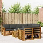 vidaXL Ensemble de canapés d'extérieur 9 pc Naturel et Anthracite