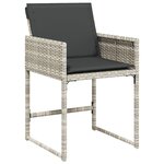 vidaXL Ensemble de salle à manger de jardin 9 pièces avec coussins en poly rotin gris clair