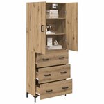 vidaXL Haut Armoire Montage mural Chêne artisanal 69 5 x 34 x 180 cm
