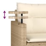 vidaXL Salon de jardin avec coussins 3 Pièces beige résine tressée