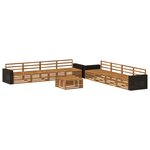 vidaXL Ensemble de canapés d'extérieur 9 pc Naturel