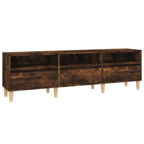 vidaXL Meuble TV chêne fumé 150x30x44 5 cm bois d'ingénierie