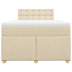 vidaXL Sommier à lattes de lit avec matelas Crème 120x200 cm Tissu