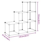 vidaXL Organisateur de rangement cube avec 6 compartiments Noir