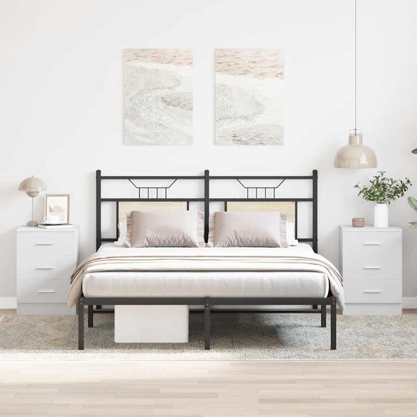 vidaXL Tables de chevet 2 Pièces Blanc 38x35x56 cm Bois d'ingénierie