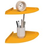 vidaXL Étagère flottante 2 Pièces Jaune moutarde 24 x 24 x 2 cm